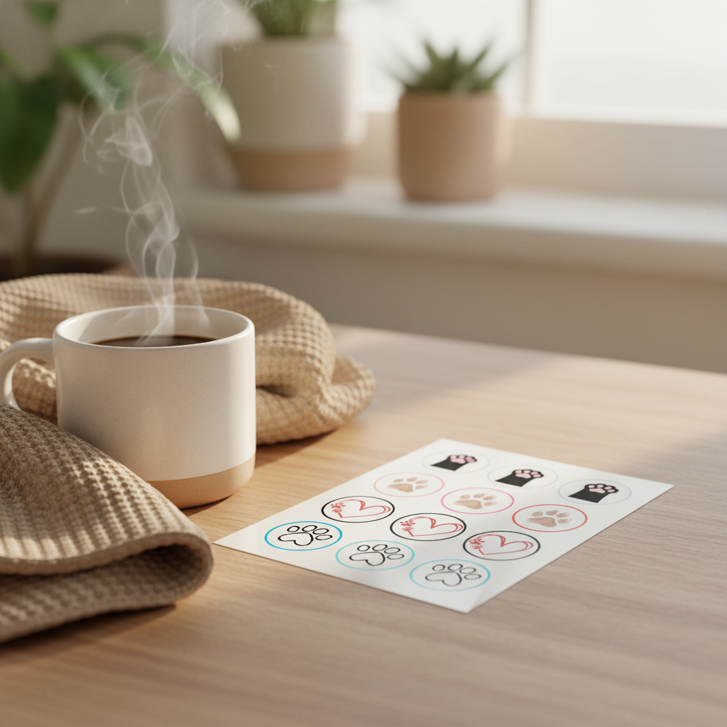 Cute and Cozy Sticker Bundle Product Mockup
