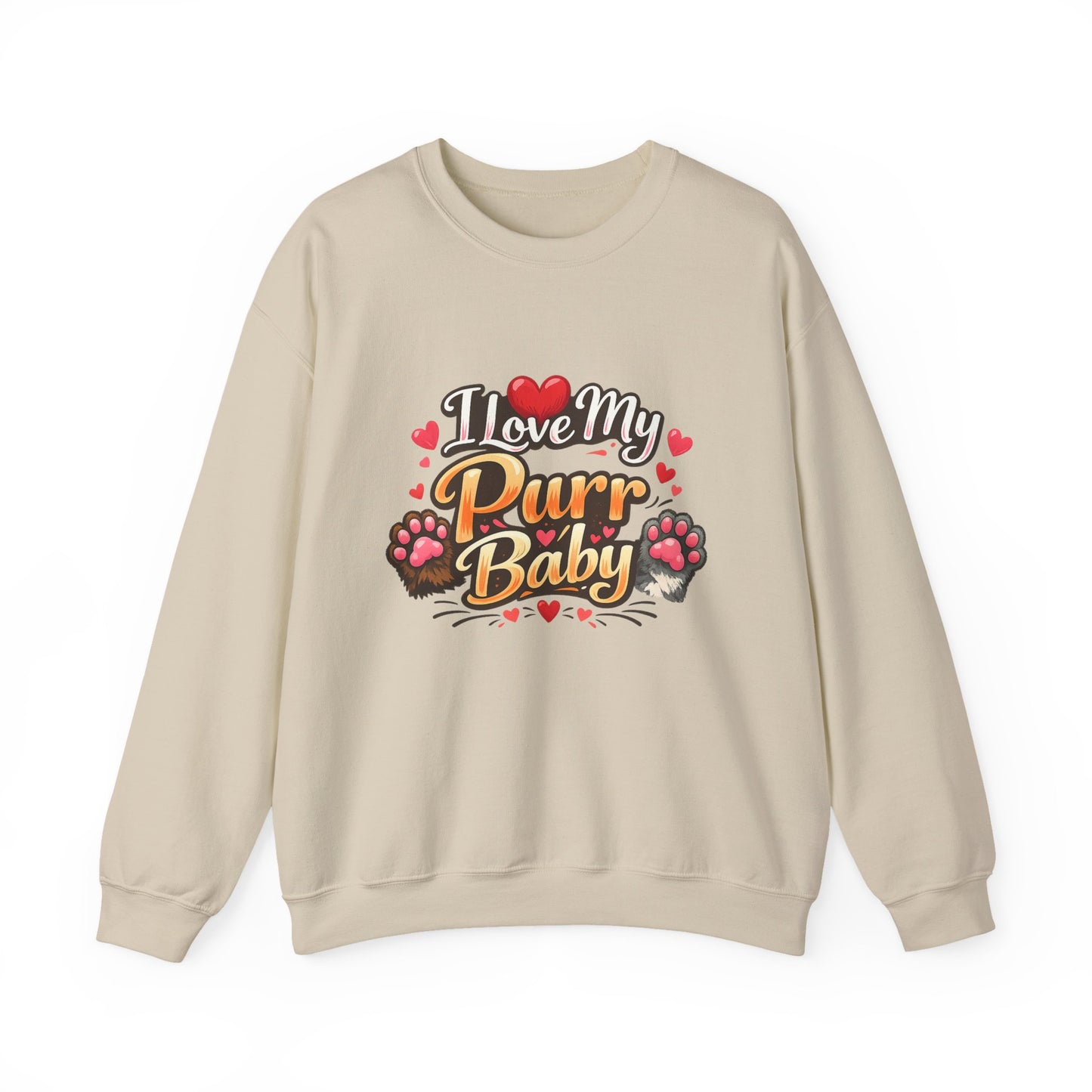 I Love My Purr Baby Crewneck Sweatshirt - Cat Lover Gift | Cat Mom Apparel