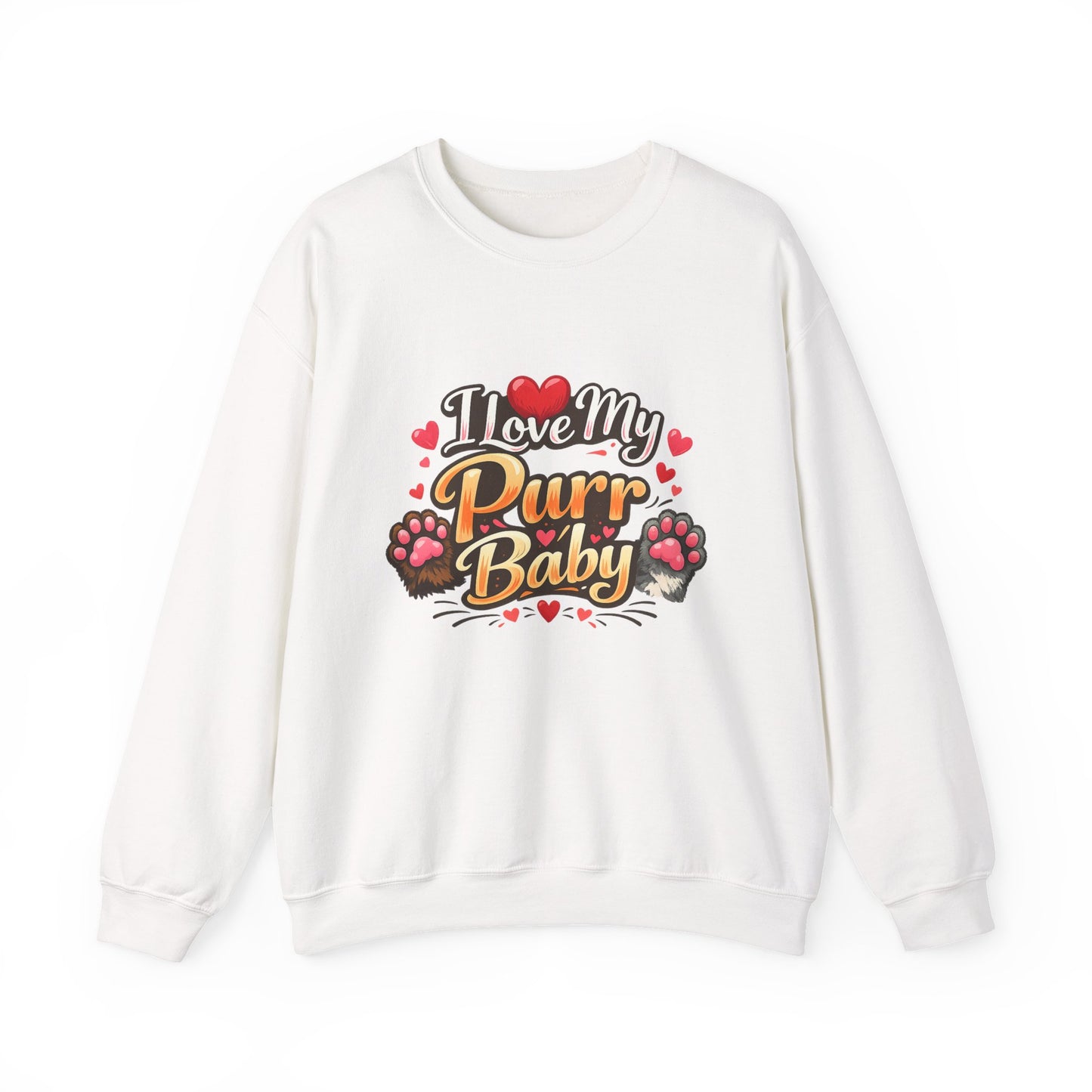 I Love My Purr Baby Crewneck Sweatshirt - Cat Lover Gift | Cat Mom Apparel