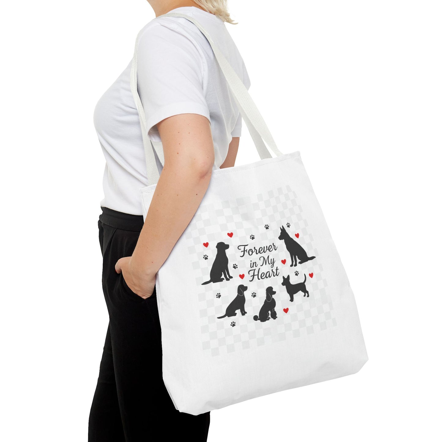 Dog Lovers Tote Bag – "Forever in My Heart" Cute Cat Silhouette Tote