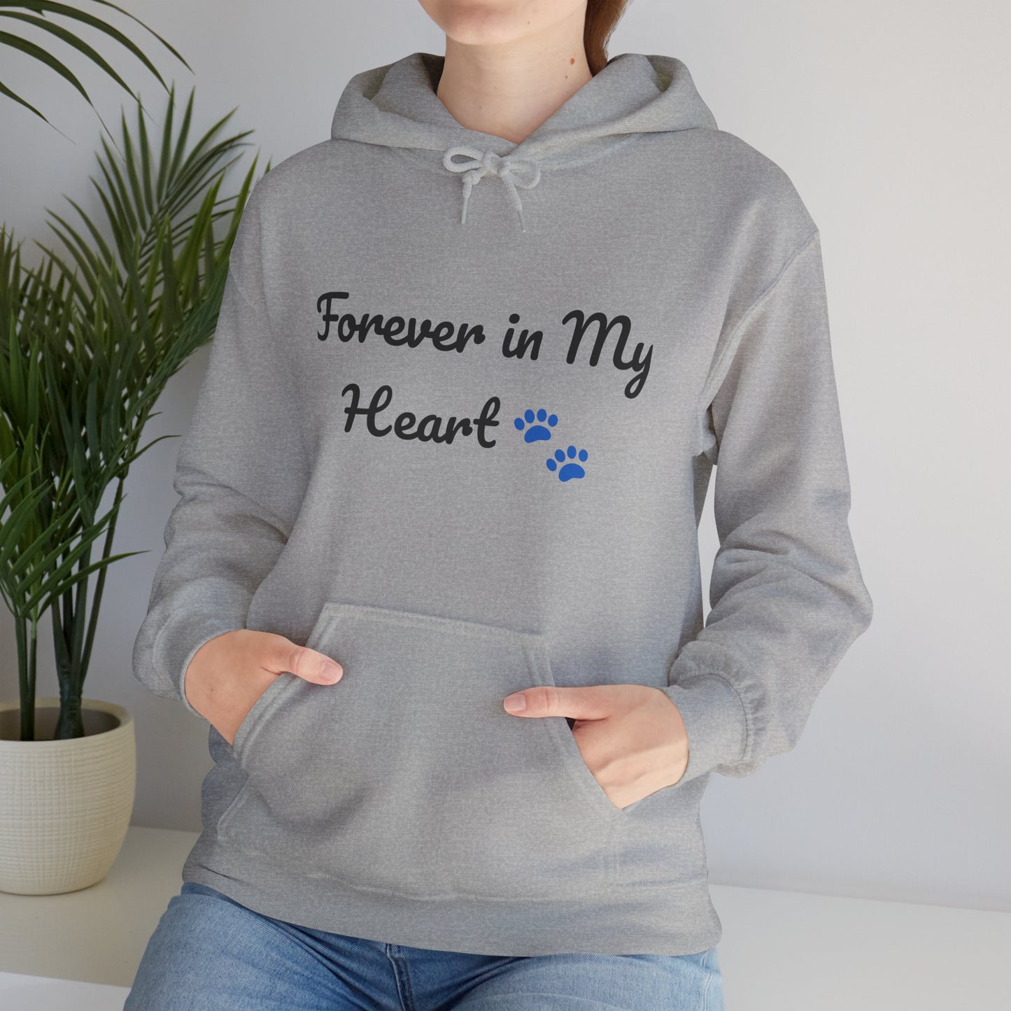 Forever in My Heart Paw Print Hoodie – Pet Loss Memorial Sweatshirt