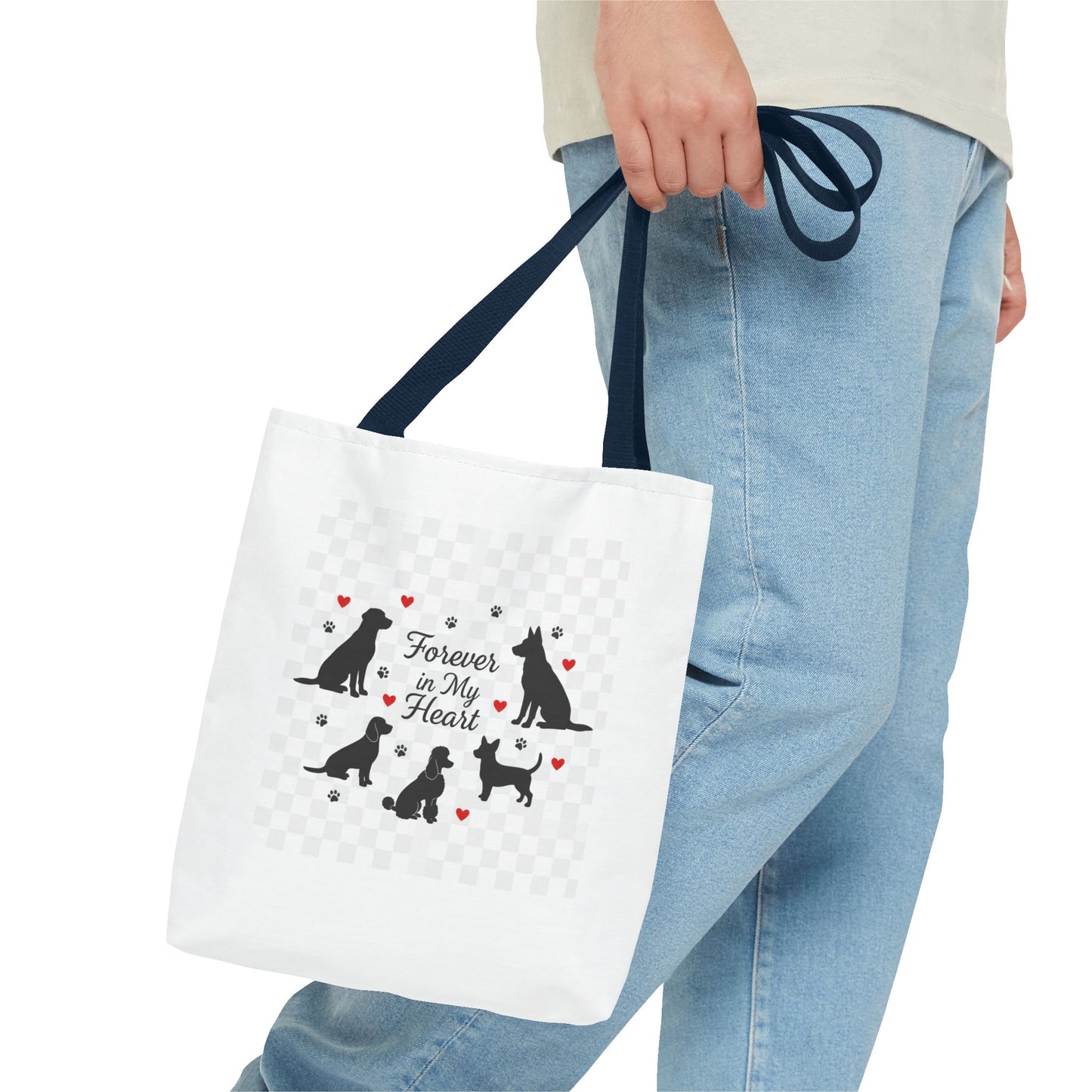 Dog Lovers Tote Bag – "Forever in My Heart" Cute Cat Silhouette Tote