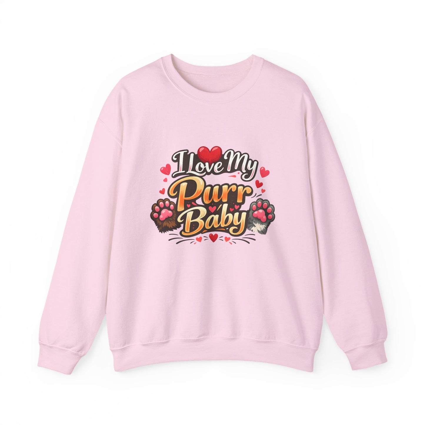 I Love My Purr Baby Crewneck Sweatshirt - Cat Lover Gift | Cat Mom Apparel