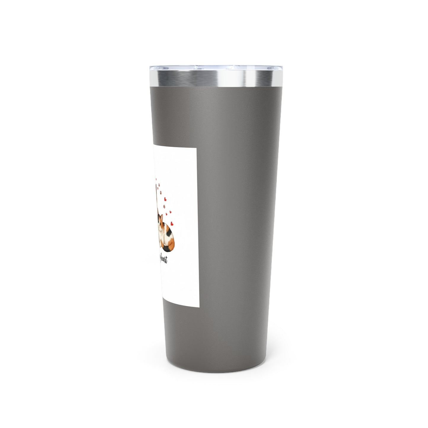 22oz Cat Lover Tumbler - "Forever in My Heart" Insulated Travel Cup
