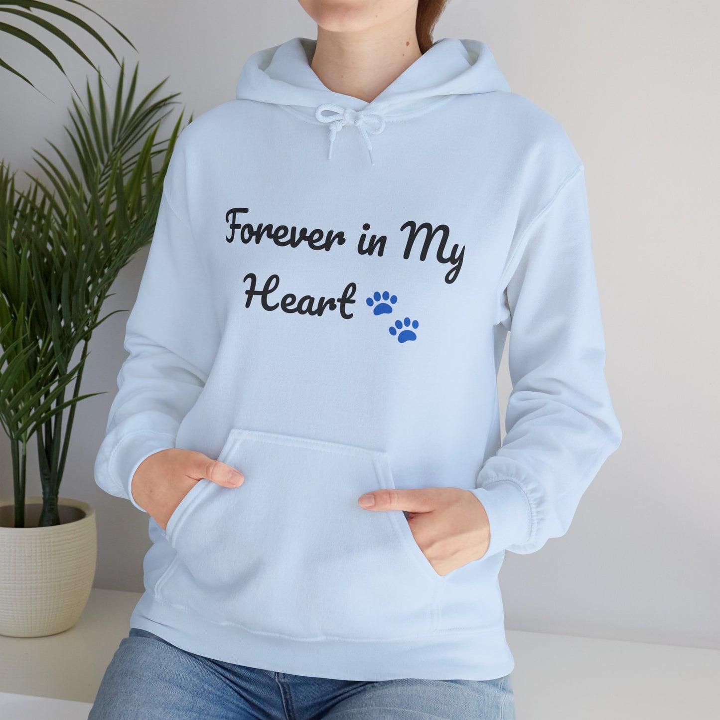 Forever in My Heart Paw Print Hoodie – Pet Loss Memorial Sweatshirt