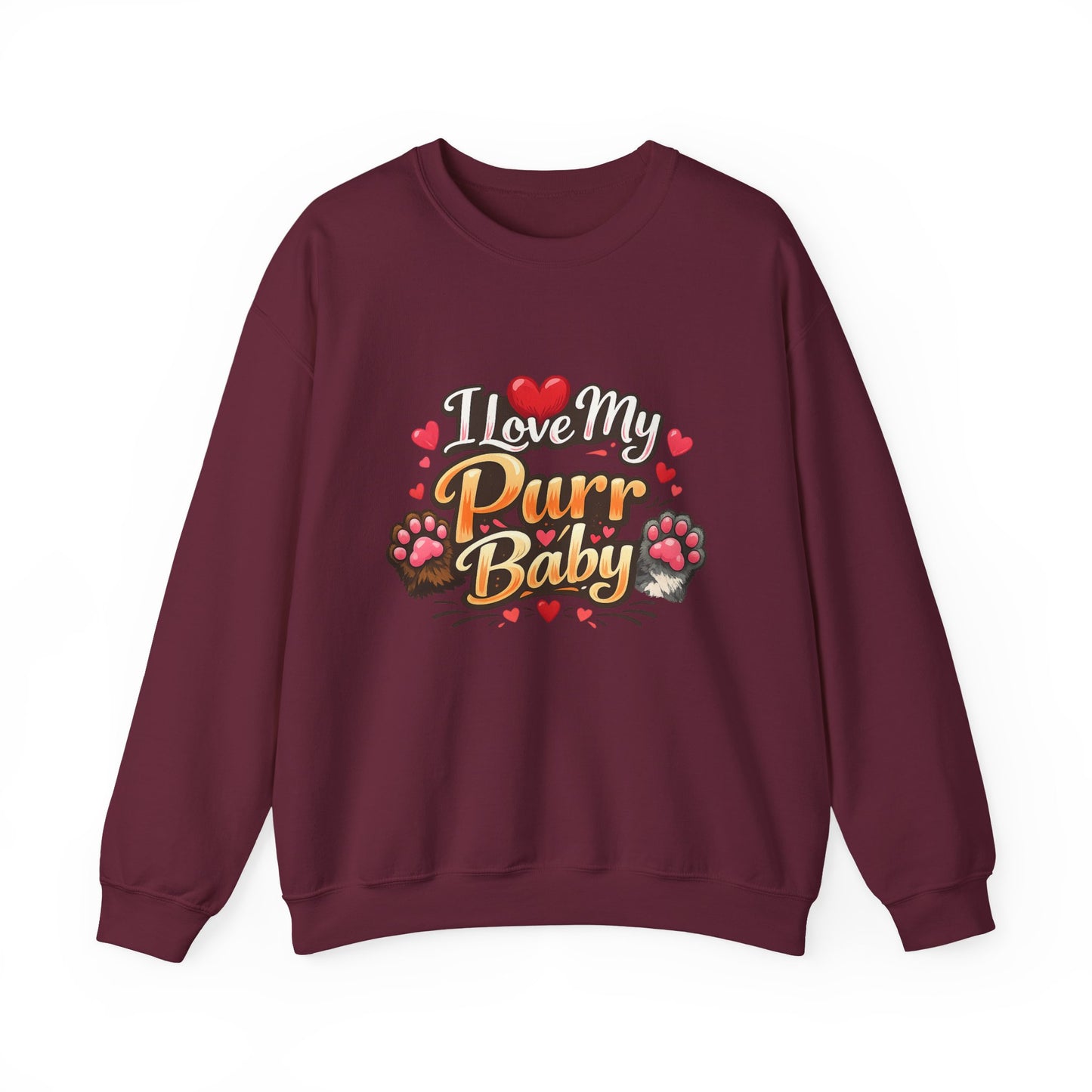 I Love My Purr Baby Crewneck Sweatshirt - Cat Lover Gift | Cat Mom Apparel