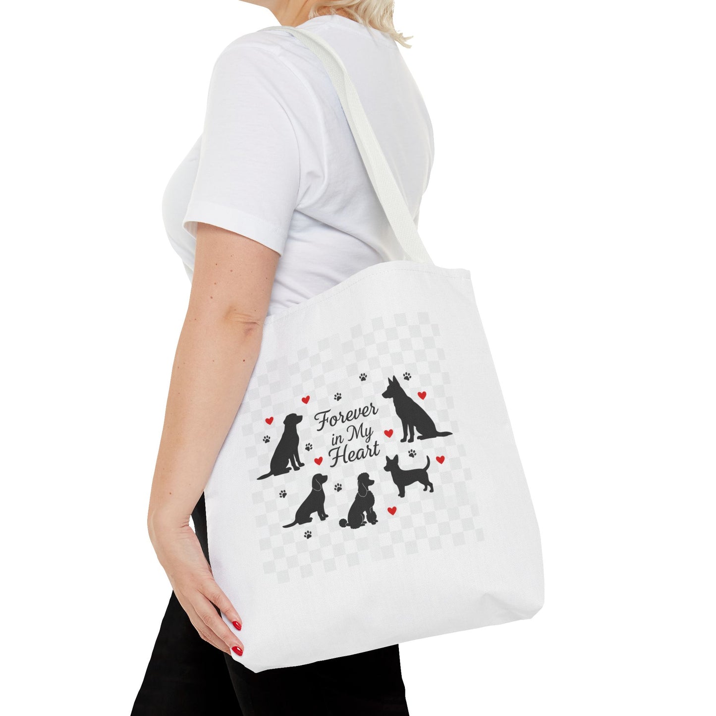 Dog Lovers Tote Bag – "Forever in My Heart" Cute Cat Silhouette Tote