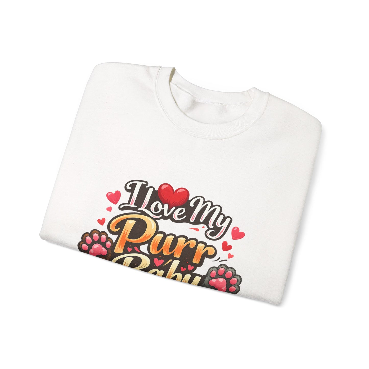 I Love My Purr Baby Crewneck Sweatshirt - Cat Lover Gift | Cat Mom Apparel