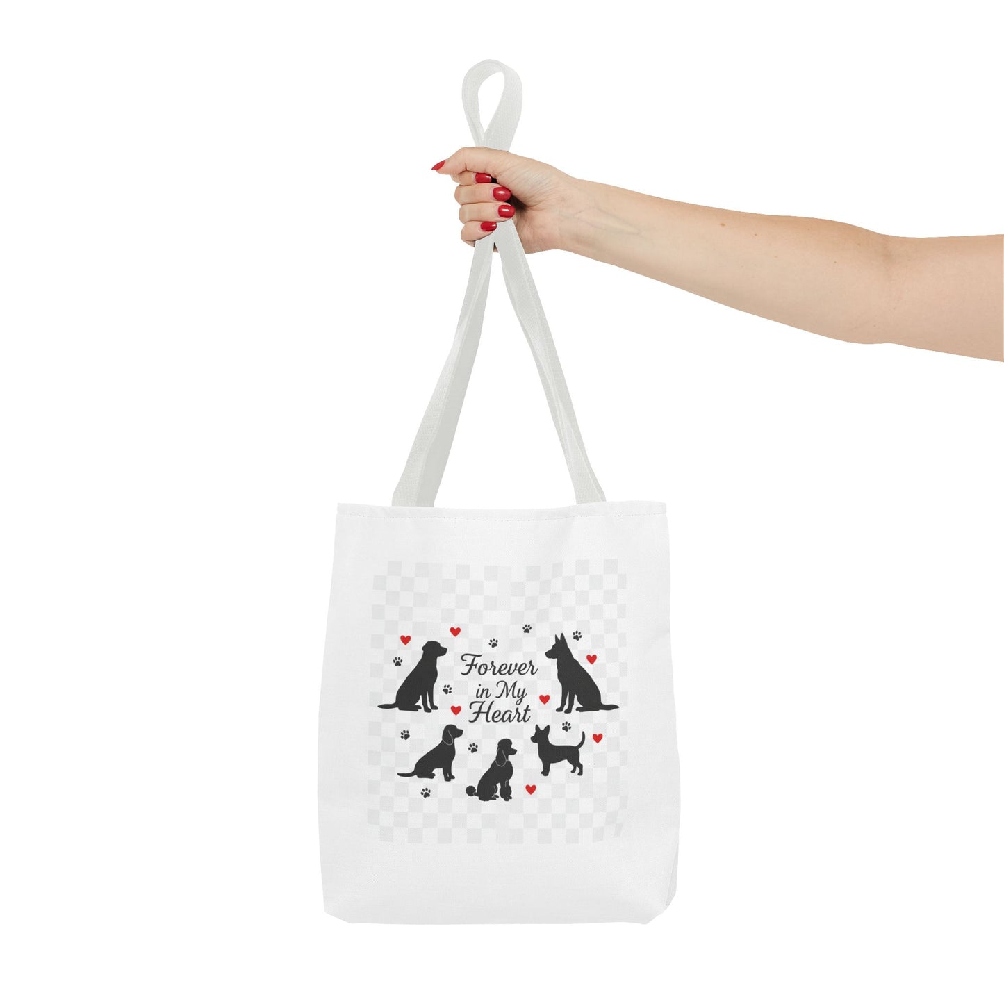 Dog Lovers Tote Bag – "Forever in My Heart" Cute Cat Silhouette Tote