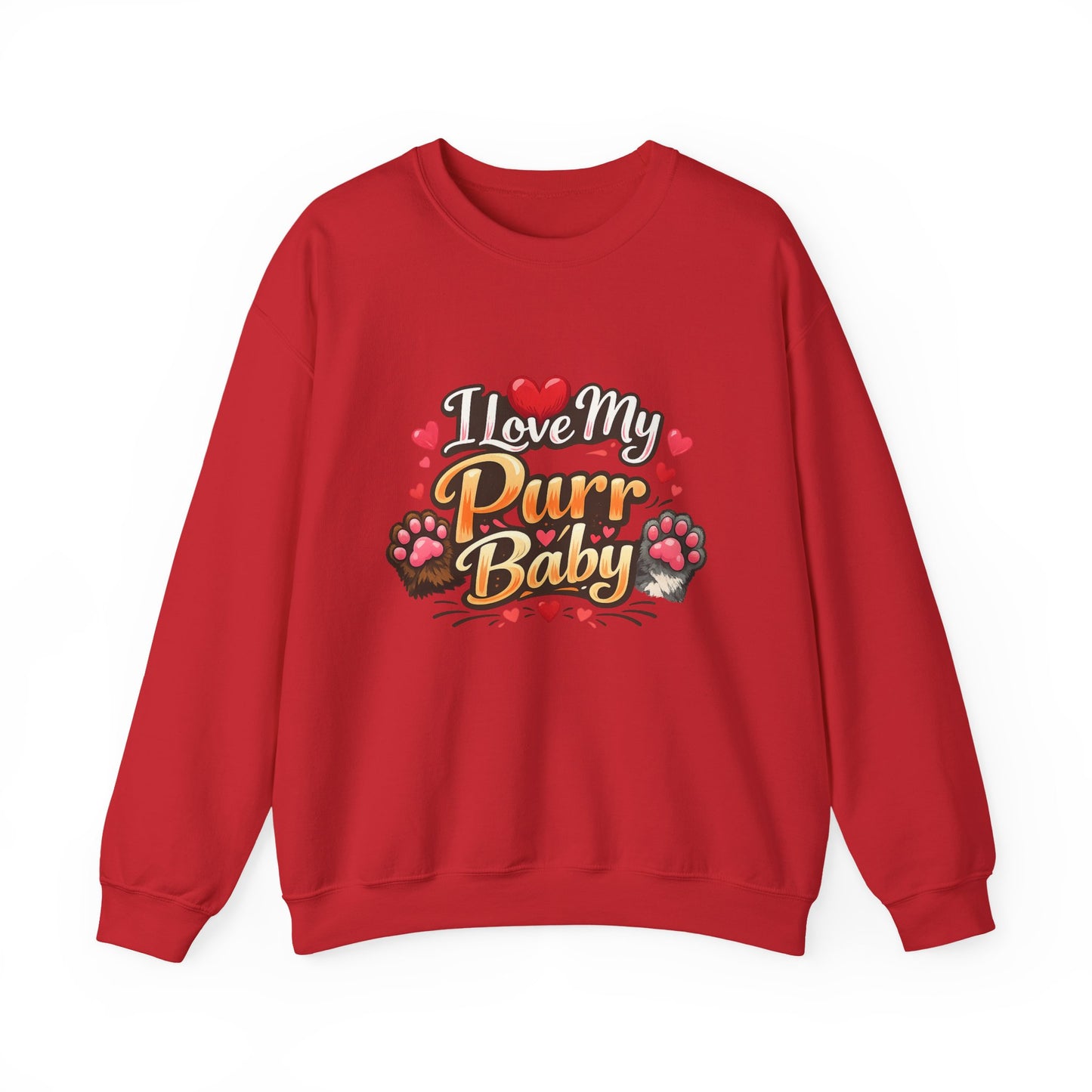 I Love My Purr Baby Crewneck Sweatshirt - Cat Lover Gift | Cat Mom Apparel
