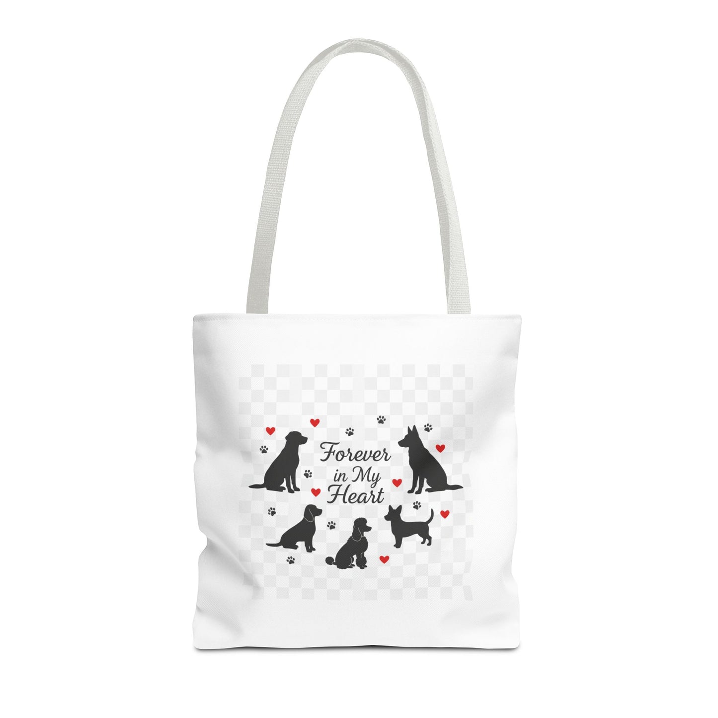Dog Lovers Tote Bag – "Forever in My Heart" Cute Cat Silhouette Tote