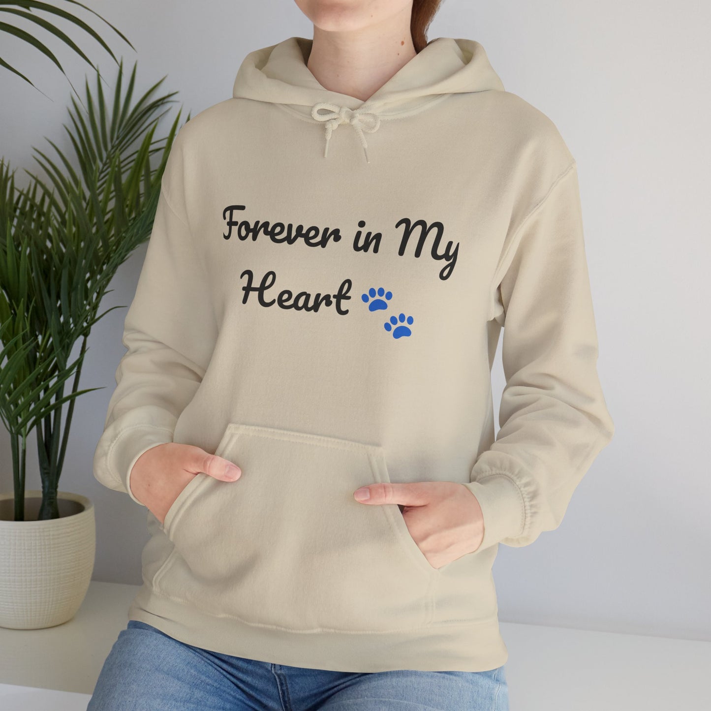 Forever in My Heart Paw Print Hoodie – Pet Loss Memorial Sweatshirt