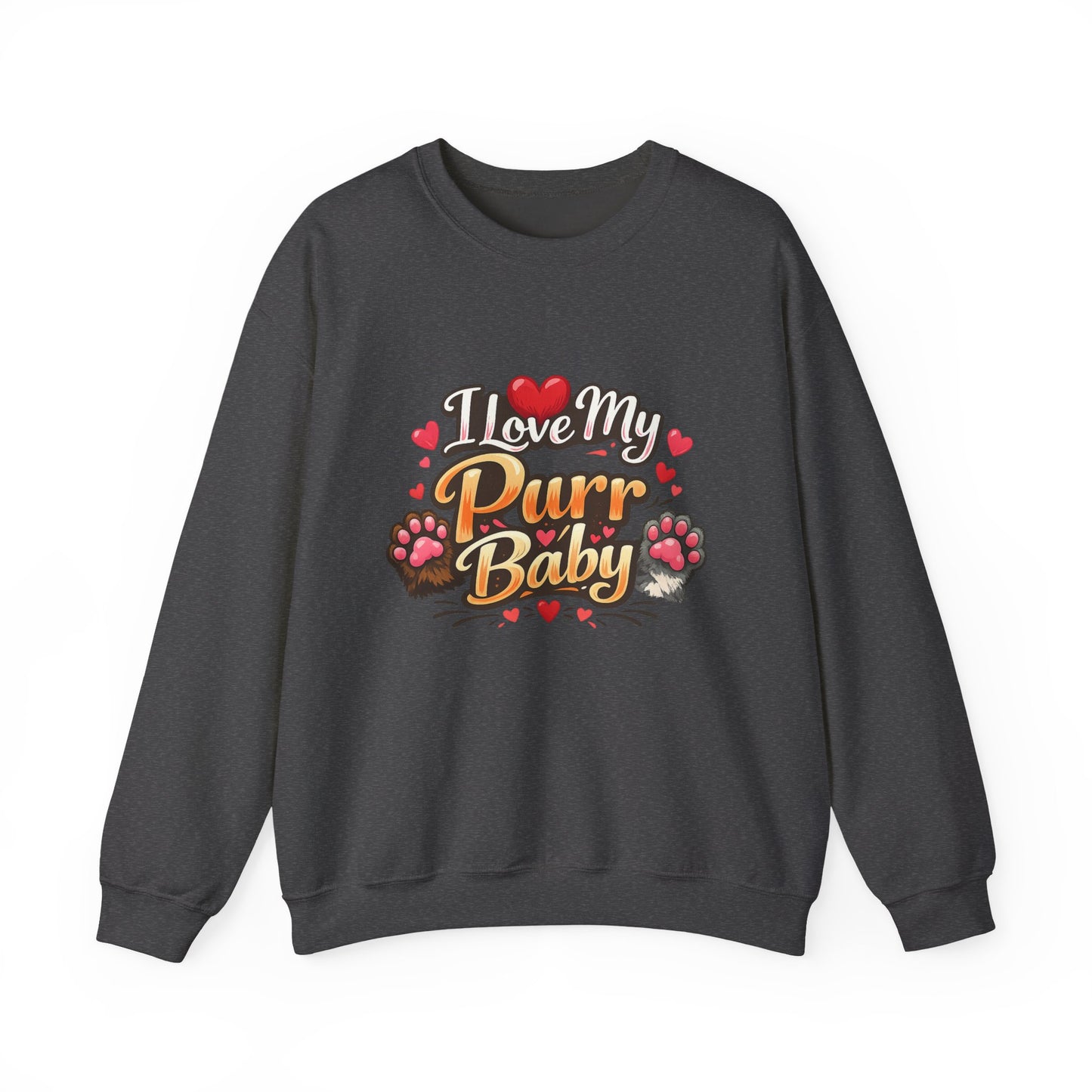 I Love My Purr Baby Crewneck Sweatshirt - Cat Lover Gift | Cat Mom Apparel