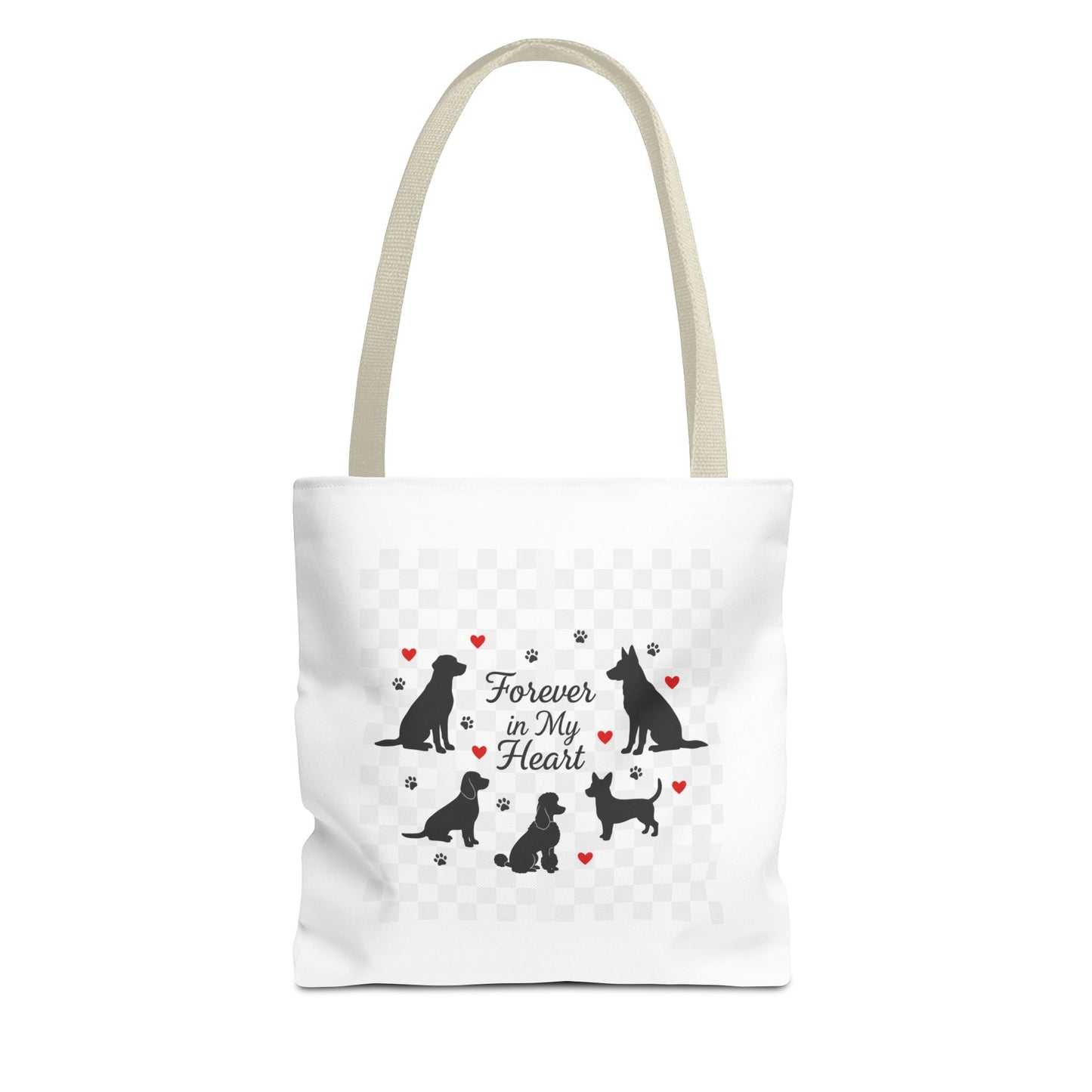 Dog Lovers Tote Bag – "Forever in My Heart" Cute Cat Silhouette Tote