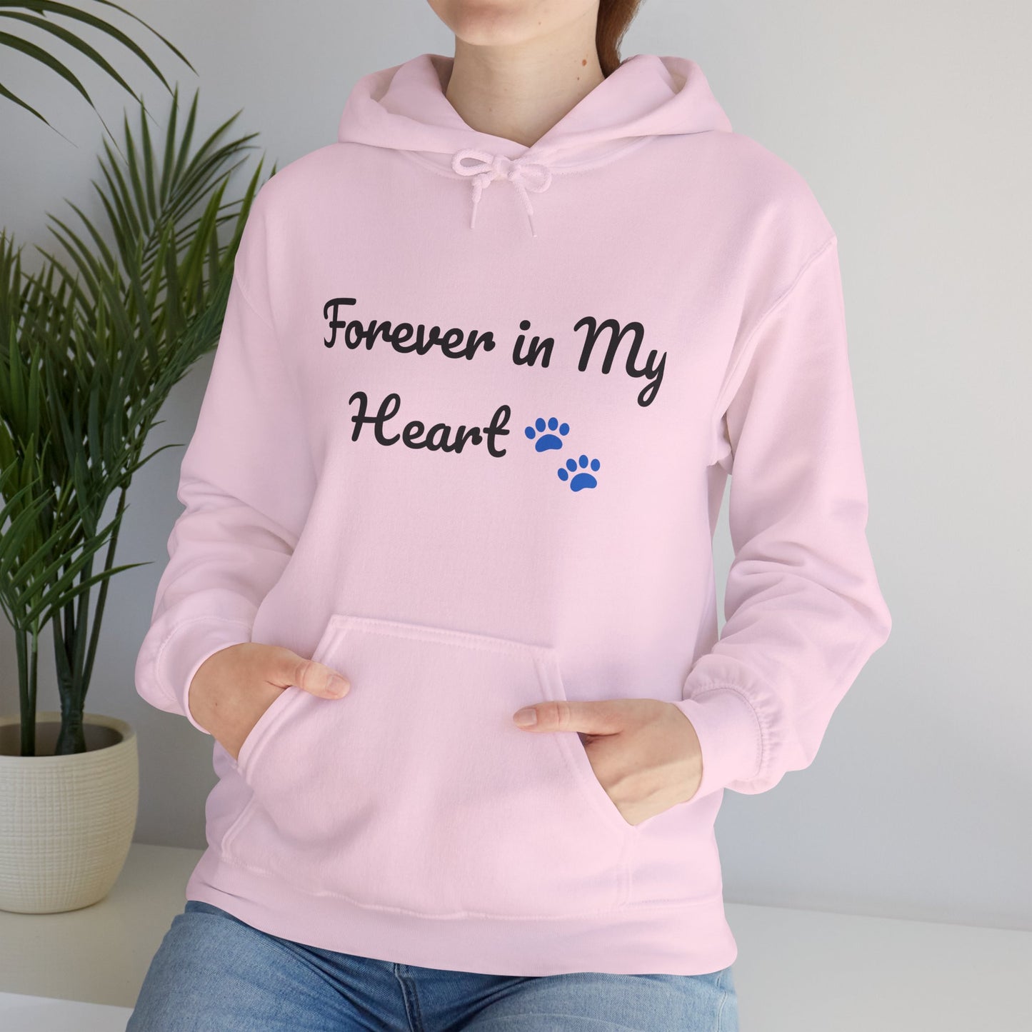 Forever in My Heart Paw Print Hoodie – Pet Loss Memorial Sweatshirt
