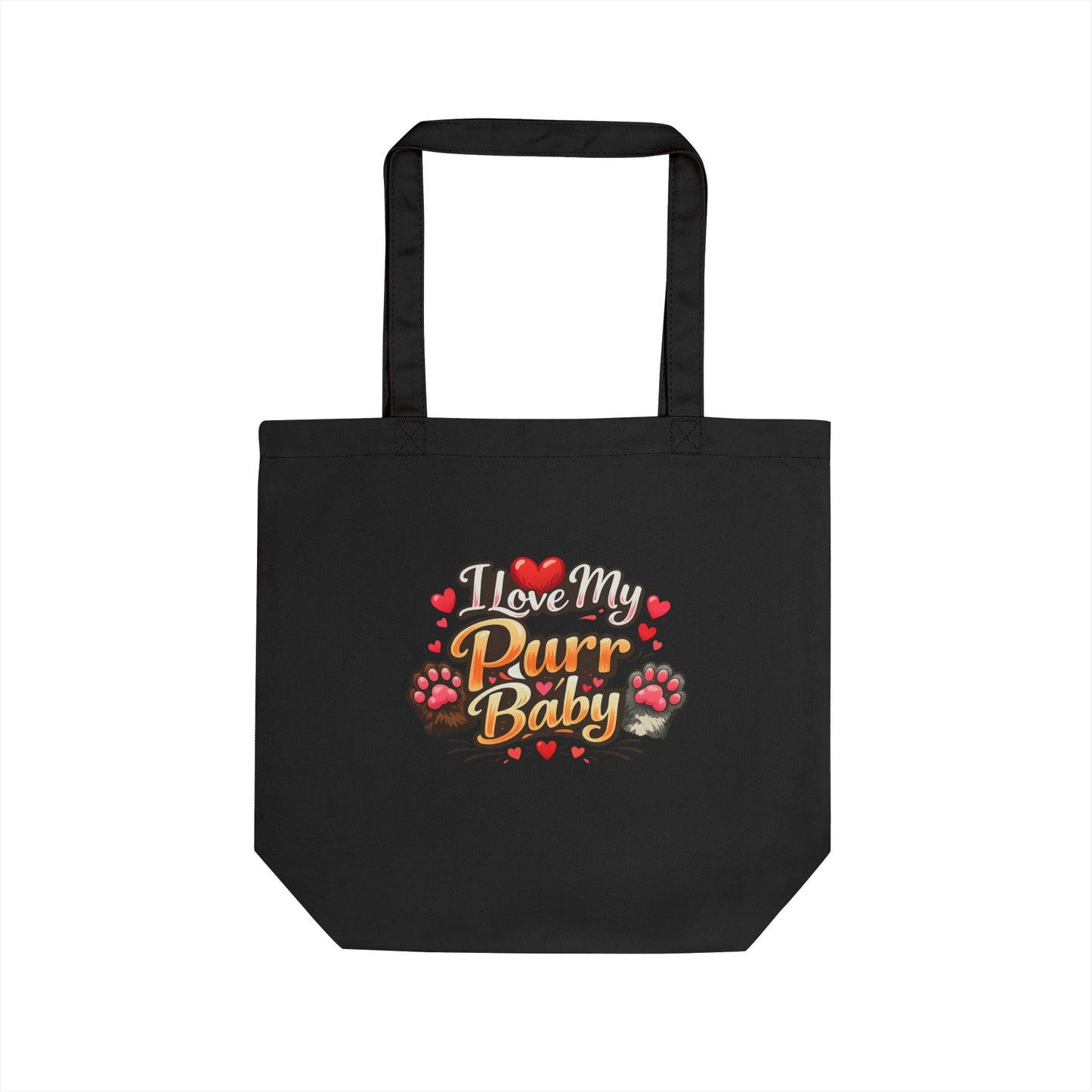 Eco Tote Bag — "I Love My Purr Baby" Cute Cat Lover Reusable Grocery Tote