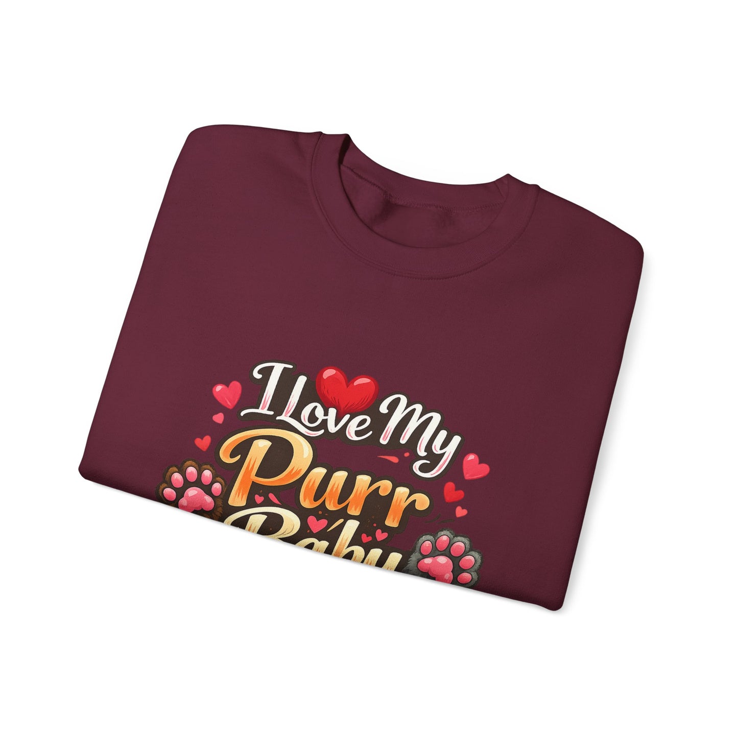 I Love My Purr Baby Crewneck Sweatshirt - Cat Lover Gift | Cat Mom Apparel